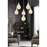 Apliqa Biana 6'lı Yuvarlak Gold Damla Başlıklı Modern Salon Led Avize Altın