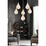 Apliqa Biana 6'lı Yuvarlak Gold Damla Başlıklı Modern Salon Led Avize