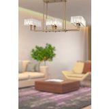 Apliqa Brambles 6'lı Eskitme Kristalli Taşlı Modern Tasarım Kristal Salon Avize