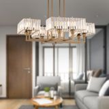 Apliqa Brambles Eskitme Renkli Metal Malzemeli 8'li Kristal Salon Avize Modern Tasarım