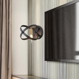 Apliqa Caliope Eskitme Duylu Siyah Modern Oturma Odası Koridor Yatak Başı Salon Aplik