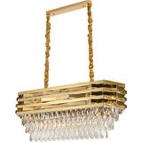 Apliqa Corde 80'lik Yemek Masası Sıralı Gold Kaplamalı Kristal Avize - 10
