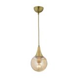 Apliqa Damla Gold Tekli Bal Camlı Eskitme Modern Sarkıt Avize