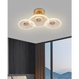 Apliqa Darra 3'lü Gold Plafonyer 3 Renkli Kristal Led Avize Altın