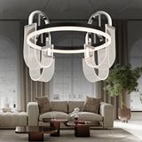 Apliqa Debora 4 Lü 65 Watt Ledli Modern Tasarım Oturma Odası Salon Avize Siyah