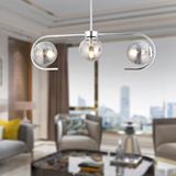Apliqa Diaspor 3lü Krom Füme Camlı Modern Sarkıt Genç Odası Yatak odası Retro Salon Avize