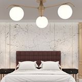 Apliqa Diaspor 3'lü Yuvarlak Eskitme Beyaz Camlı Modern Plafonyer Genç Odası Yatak Odası Retro Salon Avize Altın