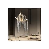 Apliqa Dina Serip Gold Kaplamalı Modern Tasarım Salon Kristal Yatak Başı Duvar Aplik