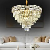 Apliqa Dolares 60'lık Gold 40 Watt Kristal Taşlı Oturma Odası, Modern Salon Avize - 1 - Altın