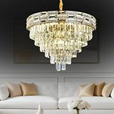 Apliqa Dolares 60'lık Gold 40 Watt Kristal Taşlı Oturma Odası, Modern Salon Avize Altın