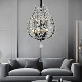 Apliqa Donna Siyah 55'lik Kristal Taşlı Modern Koridor, Salon Avize - 4