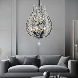Apliqa Donna Siyah 55'Lik Kristal Taşlı Modern Koridor, Salon Avize