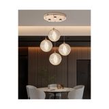 Apliqa Edward 4'lü 42 watt Yuvarlak Gold Ledli Modern Salon Avize
