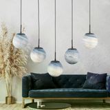 Apliqa Efser Modern Oturma Odası-Salon Yuvarlak Sarkıt 5'li Sıralı Avize