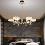 Apliqa Ekerd 6'lı Gold 50 Watt Yuvarlak Kristalli Modern Sarkıt Salon Led Avize Altın