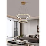 Apliqa Elio 2 Katlı Gold Ledli Avize Yatak Odası, Koridor, Salon Avize Altın