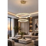 Apliqa Elio 2 Katlı Gold Ledli Avize Yatak Odası, Koridor, Salon Avize
