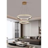Apliqa Elio 2 Katlı Gold Ledli Avize