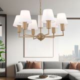 Apliqa Ellery 6'lı Eskitme Beyaz Şapkalı Modern Plafonyer Genç Odası Yatak Odası Retro Salon Avize