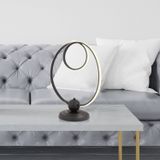 Apliqa Estel Siyah Yuvarlak Ayak Ledli Modern Oturma Odası Salon Abajur