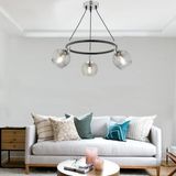 Apliqa Flora 3 Lü Krom Detaylı Modern Koridor Mutfak Salon Avize - Siyah
