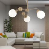 Apliqa Florit 3'lü Eskitme Beyaz Camlı Modern Mutfak Yatak Odası Salon Avize