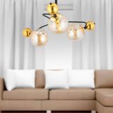 Apliqa Florit 3'lü Siyah Gold Modern Oturma Odası Salon Avize - Siyah - Gold