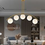 Apliqa Fralde 5 Li Gold Modern Mutfak Cafe Restoran Için Uygun Retro Salon Avize Altın