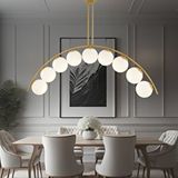 Apliqa Fralde 9 Lu Gold Modern Mutfak Cafe Restoran Için Uygun Retro Salon Avize Altın