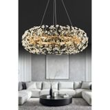 Apliqa Gloria 80'lik Gold Kristal Taşlı Modern Tasarım Salon Avize