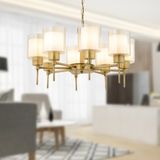 Apliqa Goldie Eskitme Metal 8 Li Avize Şık Tasarım ve Cam Başlıklarla Modern Aydınlatma