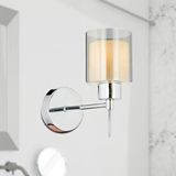 Apliqa Goldie Krom Kaplama Duvar Lambası Yatak Odası-yatak Başı-banyo İçin Modern Apliklik Gri