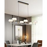 Apliqa Grayson Platin-gold Detaylı 6'lı Sıralı Kristal Başlıklı Salon Led Avize Renksiz