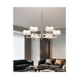 Apliqa Grayson Platin-Gold Detaylı 6'lı Yuvarlak Kristal Başlıklı Salon Led Avize