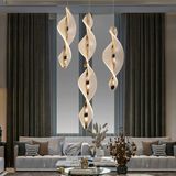 Apliqa Gupse 4 Lü Yuvarlak 62 Watt Ledli Modern Tasarım Oturma Odası Salon Avize - Gold