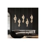 Apliqa Gupse 5'li Sıralı 88 Watt Ledli Modern Tasarım Oturma Odası Salon Avize