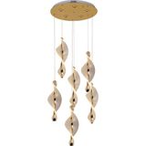 Apliqa Gupse 6'lı Yuvarlak 95 Watt Ledli Modern Tasarım Oturma Odası Salon Avize
