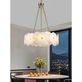 Apliqa Harlow 60'lık Gold Mermer Taşlı Traverten Model Ledli Avize - 1 - Platin