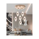 Apliqa Harold 6'lı 40 Watt Yuvarlak Gold Ledli Modern Salon Avize