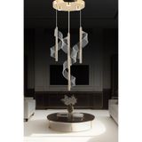 Apliqa Jadon 4'lü Yuvarlak 3 Renkli 35 Watt Gold Kristal Ledli Sarkıt Avize
