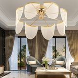 Apliqa Janne 8 Li Gold Kaplama 26 Watt 3 Renkli Ledli Modern Tasarım Oturma Odası Salon Led Avize