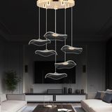 Apliqa Jolie 6'lı Yuvarlak 3 Renkli 61 Watt Gold Kristal Ledli Sarkıt Avize