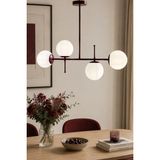Apliqa Jose 4lü Bordo Renkli Modern Salon Avize - 00-Beyaz