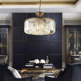 Apliqa Kanvas 45'Lik Eskitme Kristalli Taşlı Modern Tasarım Kristal Salon Avize - 8