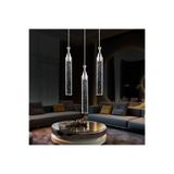 Apliqa Klaus 3'lü Yuvarlak 3 Renkli 48 Watt Krom Kristal Ledli Sarkıt Avize