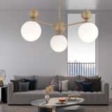 Apliqa Kuvars 3'lü Eskitme Beyaz Camlı Modern Koridor Yatak Odası Salon Avize