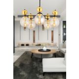 Apliqa Kuvars 5'li Eskitme Beyaz Camlı Modern Koridor Yatak Odası Salon Avize