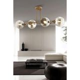 Apliqa Kyruz 4'lü Eskitme Füme Camlı Modern Salon Avize - 00-Beyaz