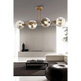 Apliqa Kyruz 4'lü Eskitme Füme Camlı Modern Salon Avize Beyaz