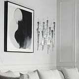 Apliqa Laura Krom Kristal Taşlı Modern Tasarım Su Damlası Taşlı Duvar Lambası Salon Aplik Gümüş